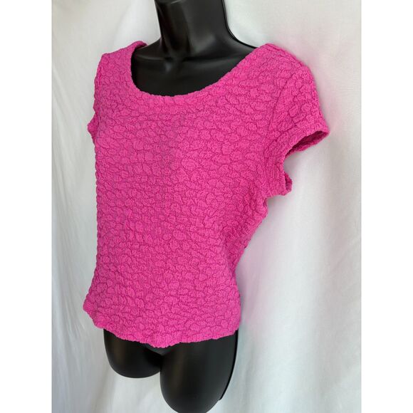 Anthropologie Maeve Socialite Popcorn Tee Magenta Pink Size S Barbiecore Girly - Picture 5 of 11